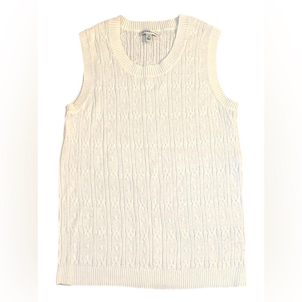Croft & Barrow Sleeveless Cable Knit White Sweater Vest Women’s Size Medium